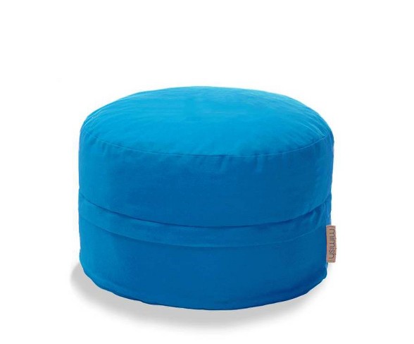 Asher Cotton Covered Zipper Storage Pouf Aqua - Mimish