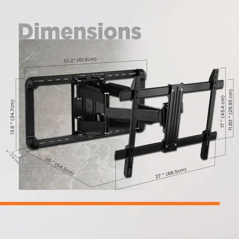 Promounts Full Motion TV Wall Mount for TVs 37" - 100" Up to 150 lbs, 2 of 5