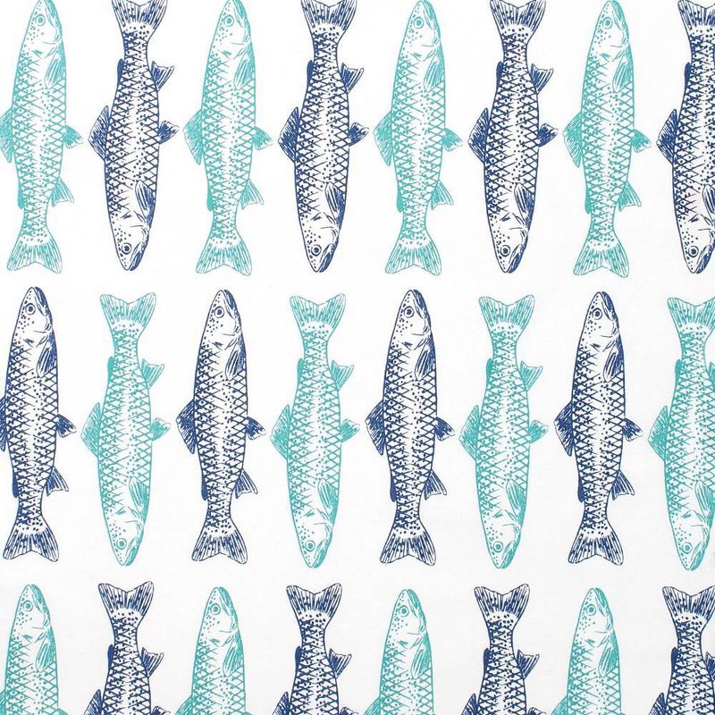 2pk Designer Fish Print Towel Turquoise/Navy - MU Kitchen, 3 of 4