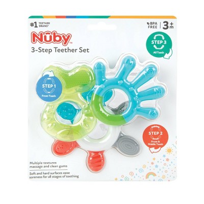 Nuby 3pk 3 Stage Teether Set