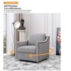 CAVINAS Cotton Linen Swivel Accent Chair with Brass Nail Decorative Arm,Upholstered Swivel Living Room Chair,Reading Chairs for Living Room,Grey - 4 of 4