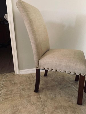 Set Of 2 Michele Dining Chair With Nailhead Trim Linen - Homepop : Target