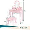 Kids Vanity Set, Pretend Play Girls Vanity Table and Chair Set with Lighted Mirror, Stool, and Wood Makeup Playset - 3 of 4
