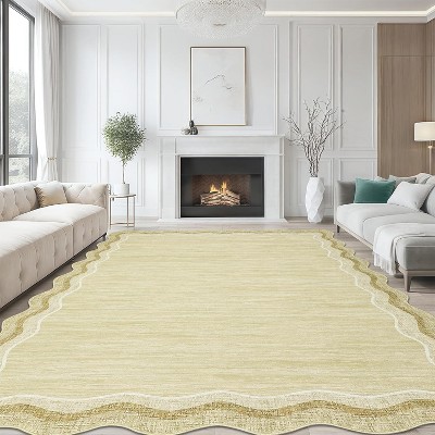 Area Rug,Machine Washable Non-Slip Low Pile Modern Abstract Carpet,Stain-Resistant Easy-Clean Soft Rug for Living Room, Bedroom, Office