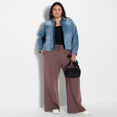 Women's Mid-Rise Wide Leg Sweatpants - Wild Fable™
