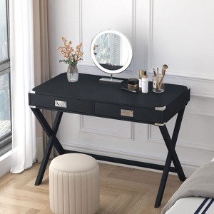42''L Computer Desk with Storage, Solid Wood Desk with Drawers, Office Desk Chair, Modern Study Table for Home Office, Small Writing-The Pop Home - 1 of 4