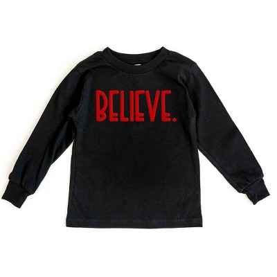 The Juniper Shop Believe Bold Puff Print Toddler Long Sleeve Tee