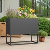 Okak 36*18*18 inch Metal Rectangular Planter with Shelves Drainage Holes, Sturdy Indoor Outdoor Plant Pot for Plants, Flowers, Shrubs - 3 of 4