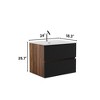 Akoasm 24 Inch Floating Bathroom Storage Cabinet With Integrated Ceramic Sink-Black+Brown - 2 of 4