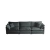 3-Seater Chenille Mid-Century Modern Armrest Sofa with 2 Armrest Pillows and 3 Toss Pillows for Living Room - 3 of 4