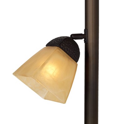 Roman Bronze 71.5" Torchiere Floor Lamp with Frosted Champagne Glass