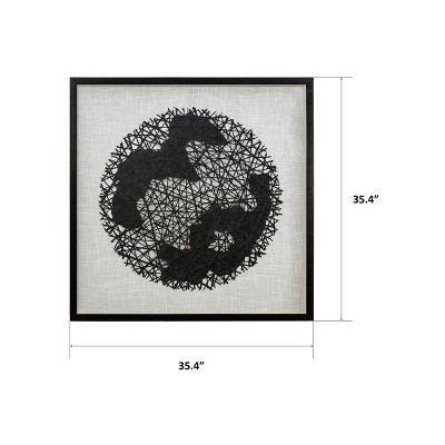 Strongest Ties 35" Black and White Mixed Media Shadowbox