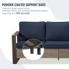 YARDSIGHT Outdoor 3-Seater Rattan Sofa with Olefin Cushions- Weather-Resistant Wicker Patio Couch with Wide Armrests & High Back Support - 4 of 4