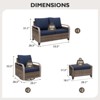 EAGLE PEAK Wicker Outdoor Patio Conversation Set, 2 Swivel Rocking Chairs, 2-Seat Loveseat and 2 Ottomans, 5 Pieces - 3 of 4