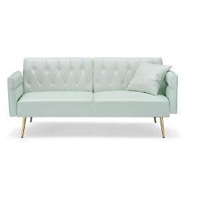 NicBex 61.4 Inch Faux leather Sofabed,Convertible Sofa with Adjustable Arms and Backrest for Living Room,Office,Apartment - 1 of 4