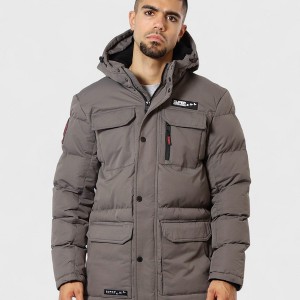Super Triple Goose Men’s Heavyweight Hooded Puffer Parka Jacket - 1 of 3