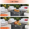 44" Gas Fire Pit, 50000BTU Rectangle Propane Fire Table with Cover & Rain Cover, CSA Certified, Black - 4 of 4
