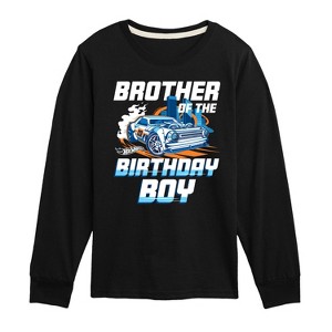 Boys' - Hot Wheels - Brother Of Birthday Boy Long Sleeve Graphic T-Shirt - 1 of 3