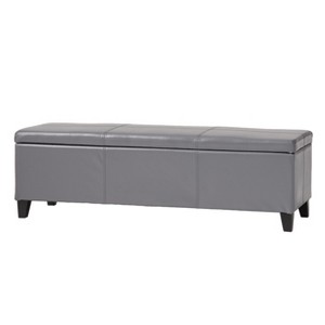 NicBex Modern 51.25" Storage Bench Wood Accent Stools with Cushioned Top for Bedroom and Entryway - 1 of 4