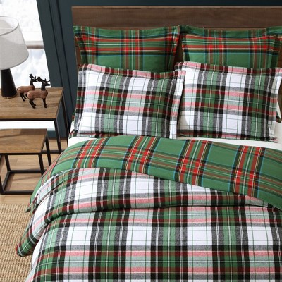 Spencer Plaid Green Cotton Euro Sham Set of 2