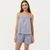 Anna-Kaci Lounge Women's Striped Pajama Set with Ruffle Trim Cami Top and Casual Fit Shorts - 2 of 4