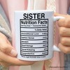 Sister Nutrition Facts Mug, Birthday Gift (Non-Custom Only)| OrnamentallyYou - 3 of 4