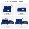 CAVINAS Versatile Foldable Sofa Bed Velvet Pull-out Sofa Adjustable Back with USB Port and Swivel Phone Stand - 3 of 4