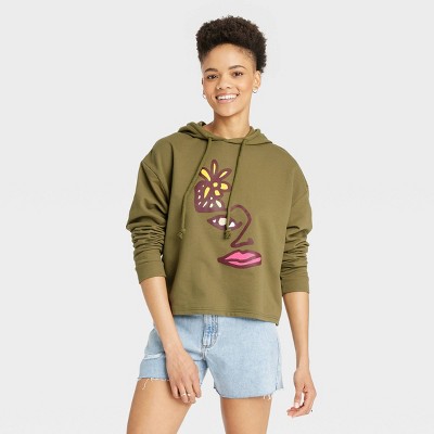 Photo 1 of Pride Adult Blu Face Hoodie - Olive Green M