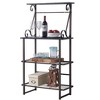 Kings Brand Furniture Covington Metal Kitchen Shelves Baker’s Rack Microwave Stand, Pewter - 3 of 4