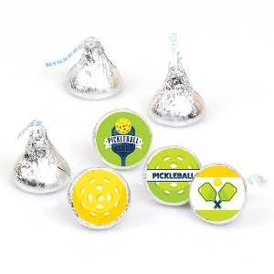 Big Dot of Happiness Let’s Rally - Pickleball - Birthday or Retirement Party Round Candy Sticker Favors - Labels Fits Chocolate Candy (1 sheet of 108) - 1 of 4
