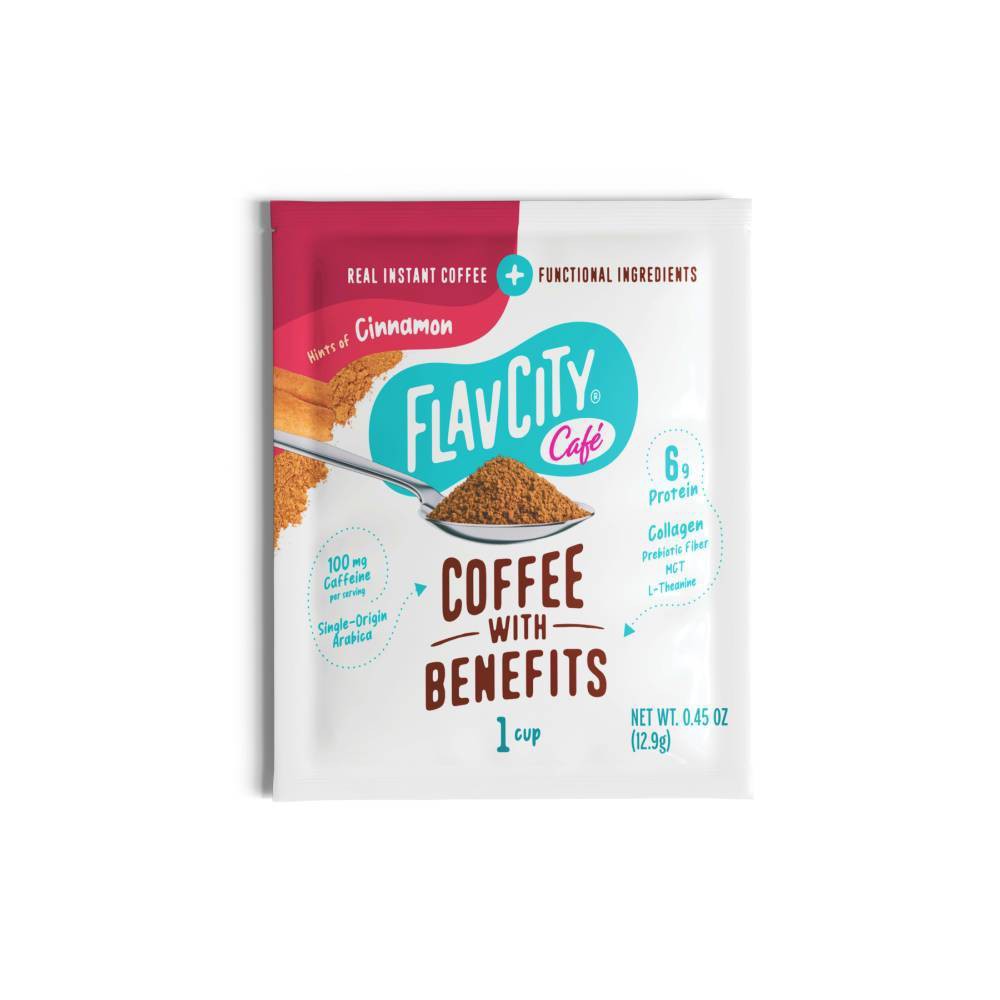 FlavCity Cafe Medium Roast Cinnamon Single Serve Instant Coffee - 0.45oz