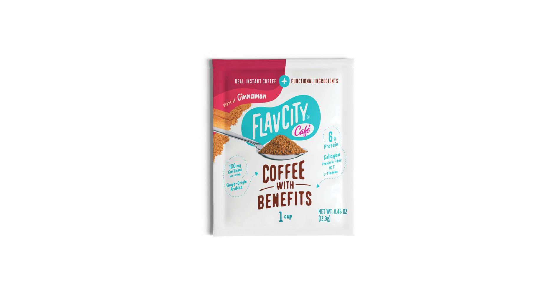 FlavCity Cafe Medium Roast Cinnamon Single Serve Instant Coffee - 0.45oz