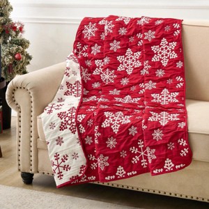 FIONECA Novelty Holiday Festive Jacquard Throw Blanket - 1 of 4