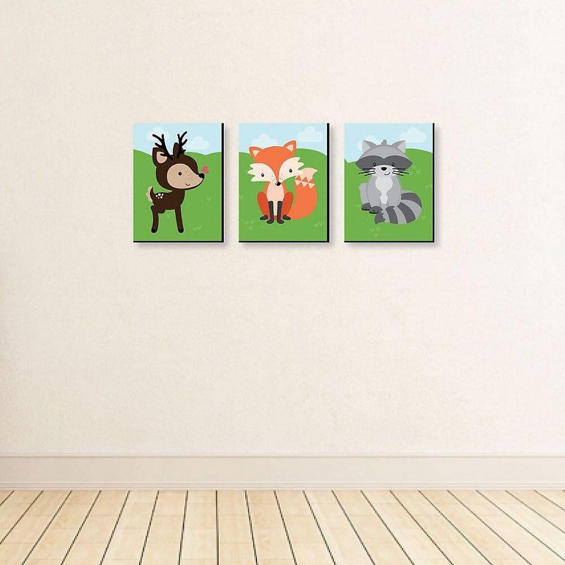 Big Dot of Happiness Woodland Creatures - Gender Neutral Forest Animal Nursery Wall Art & Kids Room Decor - 7.5 x 10 inches - Set of 3 Prints, 3 of 8