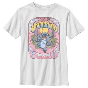 Boy's Lilo & Stitch Ohana Groovy Stitch Poster T-Shirt - 1 of 4
