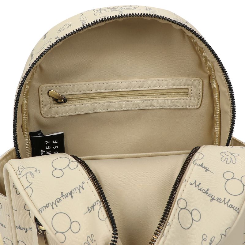 Disney Mickey Mouse Line Art Women's White & Gold Backpack, 4 of 7
