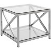 Hayward Chrome End Table With Glass Top - FOX9008A - Chrome - Safavieh Couture - 4 of 4