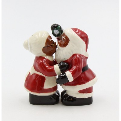 Hand-Painted Ceramic Santa Couple Salt and Pepper Shakers