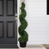 Northlight Real Touch™ Artificial Cedar Spiral Topiary Tree in Black Pot, Unlit - 5' - 2 of 4