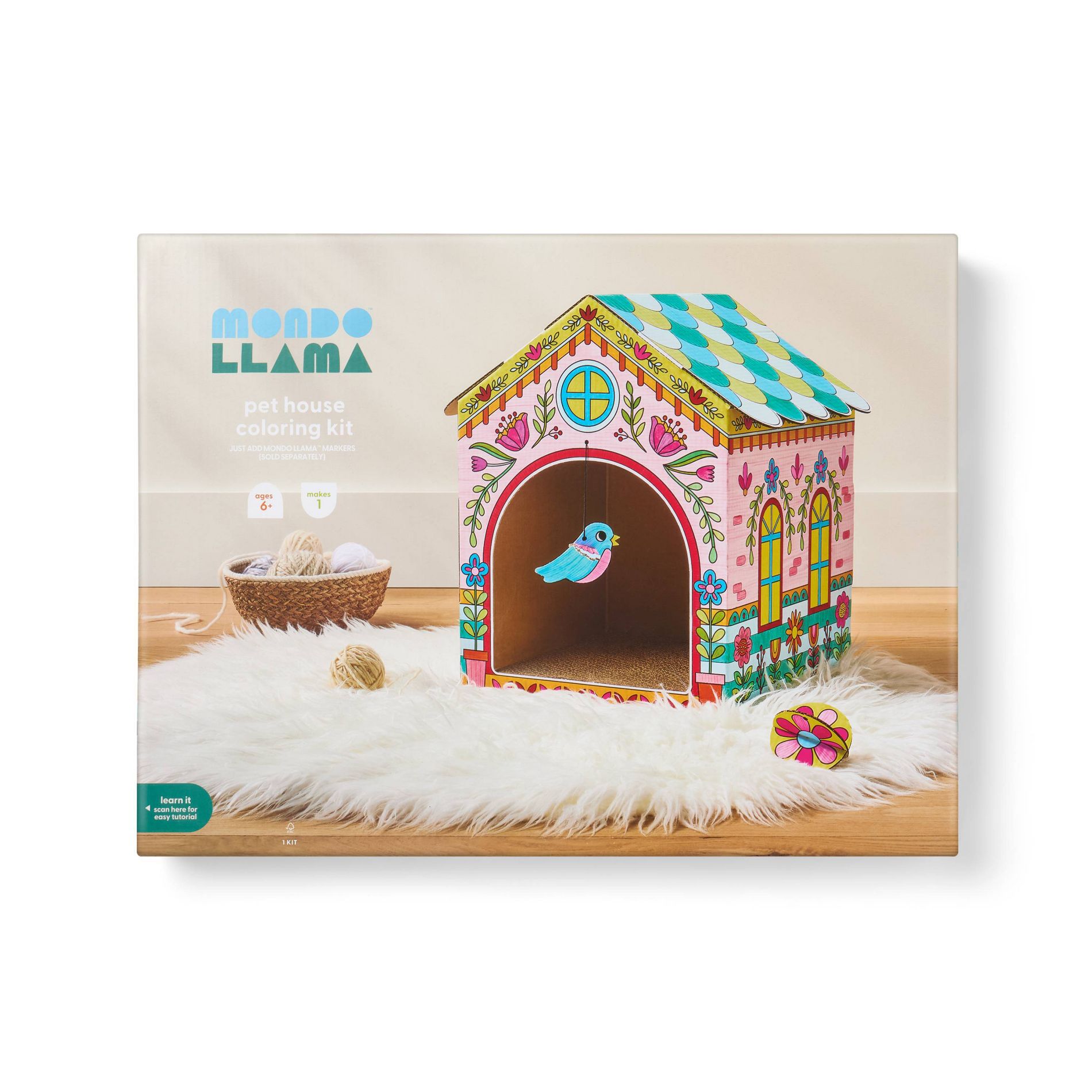 Pets Craft Cardboard Pet House Coloring Craft - Mondo Llama