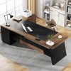 GDFStudio Layla Modern L-Shaped Executive Desk with 2 Drawers and Storage Compartments - 2 of 4