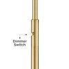Possini Euro Design Kinsey Modern Torchiere Floor Lamp with Riser 78" Tall Brass Gold Metal Stone Pattern Crystal Glass Shade for Living Room Office - 3 of 4