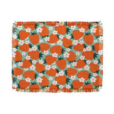 Avenie Strawberry Summer 56"x46" Woven Throw Blanket - Deny Designs