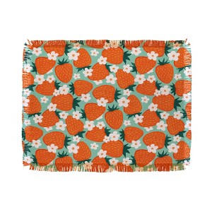 Avenie Strawberry Summer 56"x46" Woven Throw Blanket - Deny Designs - 1 of 4