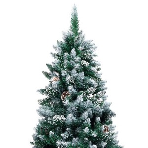 vidaXL Christmas Tree Artificial Xmas Tree with Pine Cones and White Snow - 8 x 4 ft - 1 of 4