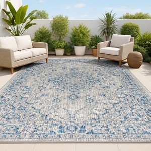 Rozetta Boho Medallion Textured Weave Indoor/Outdoor Area Rug  - JONATHAN Y - 1 of 4