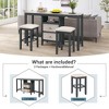 3-piece Counter Height Wood Dining Table Set with Cabinet, 2 Storage Drawers and 2 Stools for Dining Room Decoration Living Room Kitchen - 4 of 4