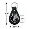 Marine Wife USMC White On Black Officially Licensed Black Leather Keychain - 2 of 4