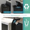 Home Zone Living 19 Gallon Stainless Steel Dual Trash and Recycling Can with CleanAura Odor Control and Soft Close Lid, Black - 3 of 4
