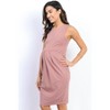 Hello Miz Women's Sleeveless Front Pleat Maternity Dress - 2 of 4